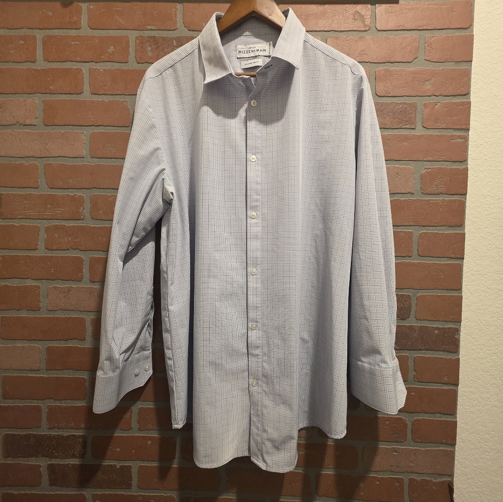 Mizzen+Main Light Blue Dress Shirt XXL    ‎ BIN 14